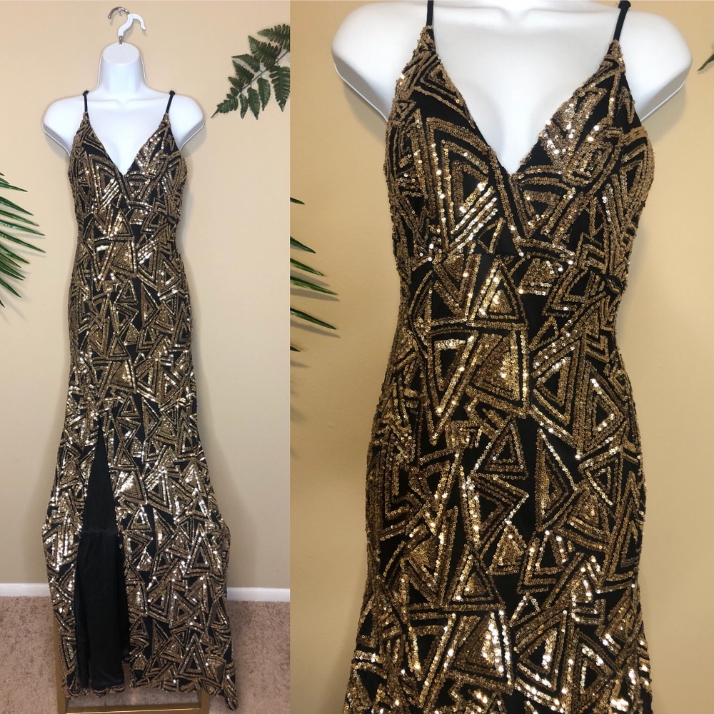 Gold sequin gown